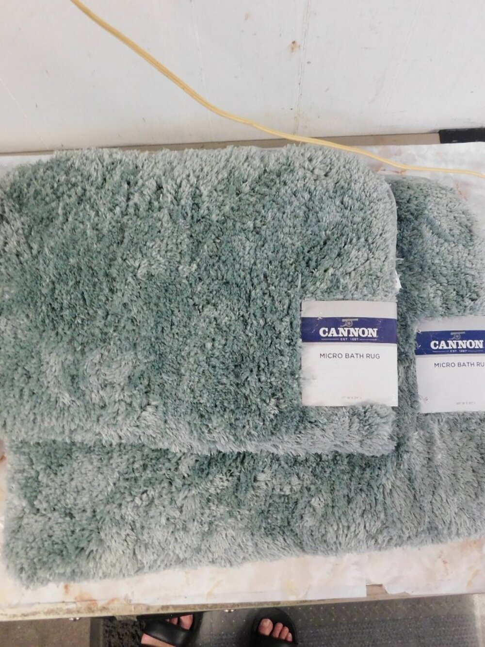 Cannon Micro Bath Set of Rugs Plush Sage Green NEW  24 " & 30 "